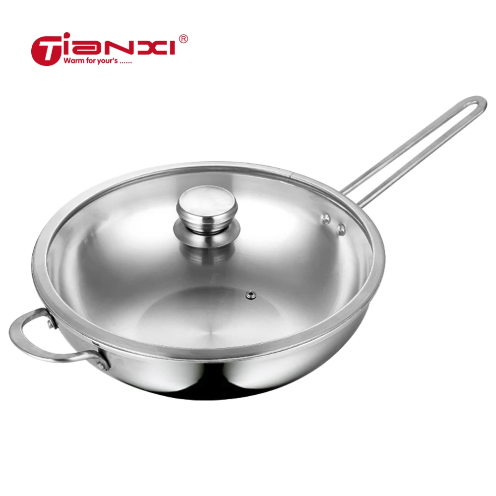 Wok антипригарная Кастрюля из нержавеющей стали кухонные горшки кастрюля для