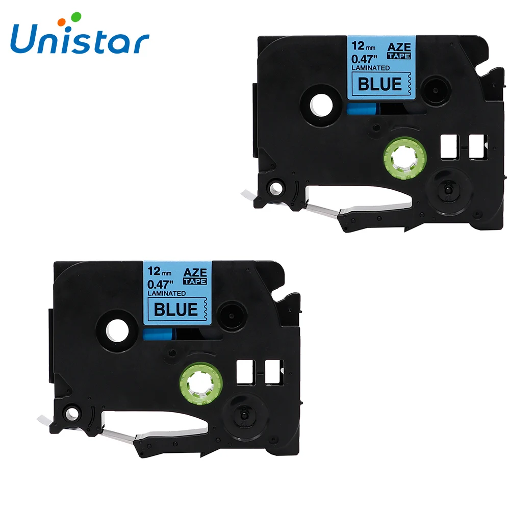 Unistar 2 шт. tz531 принтер ленты совместимы с Brother P сенсорный 12 мм черный на голубом TZ