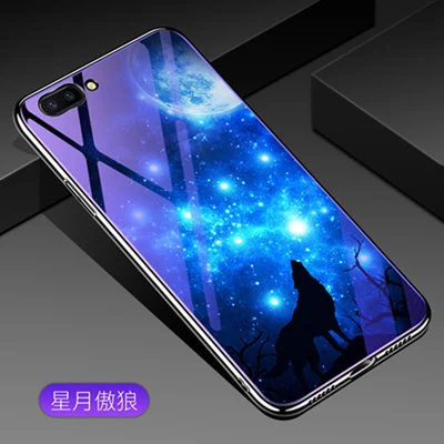 Для oppo A3S чехол с цветочным узором и изображением героев мультфильмов синее закаленное стекло задняя крышка чехол для oppo A3S телефонные футляры oppo A3S защитный кожух - Цвет: A1