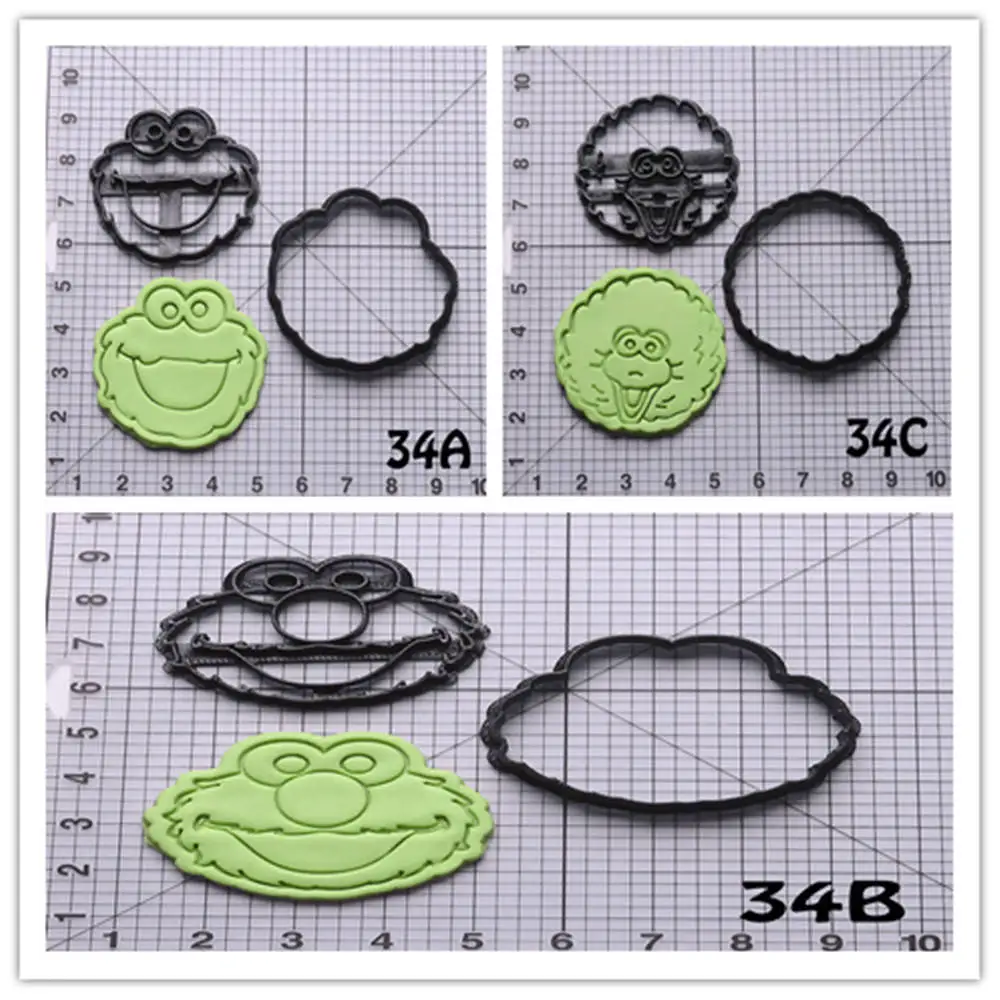Монстр Элмо форма лица печенья набор на заказ 3D печатных инструменты для украшения тортов из мастики