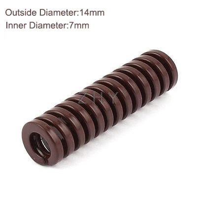 TB 14mm OD 7mm ID 50mm 55mm 60mm 65mm 70mm Long Coffee Heavy Duty 65Mn Metal Steel Spiral Stamping Compression Mould Die Spring