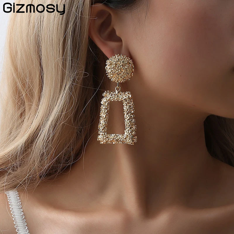 2019 модные большие висячие серьги для женщин геометрические Эффектные женские