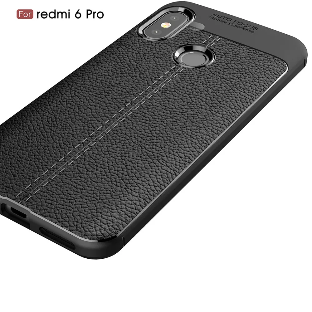 Для Xiaomi Redmi 6 6A противоударный чехол Мягкая матовая кожа Личи Текстура деловой для