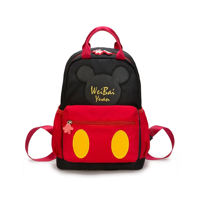 Red Mickey disney Микки Маус малыш рюкзаки Симпатичные Минни обувь для девочек мальчиков сумки дети пакеты для закусок Мультфильм школьная сумка - Цвет: Red Mickey