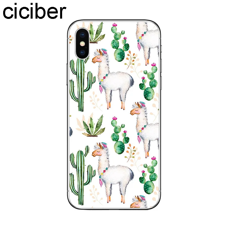 ciciber Coque For iPhone 7 Case 11 Pro Max 8 6S Plus Phone 5 Soft TPU for X XR XS Cover Llama Alpaca Animals |
