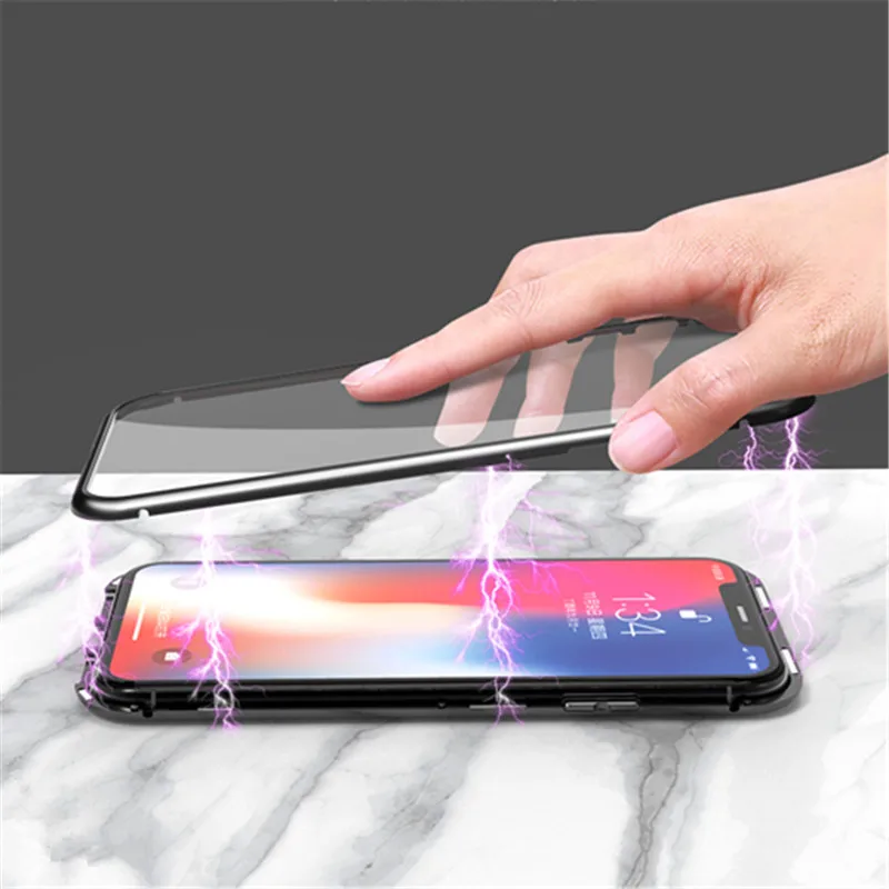 Для Apple iPhone XR X XS Max 7 8 Plus 6 6s чехол двухстороннее закаленное стекло 360 градусов
