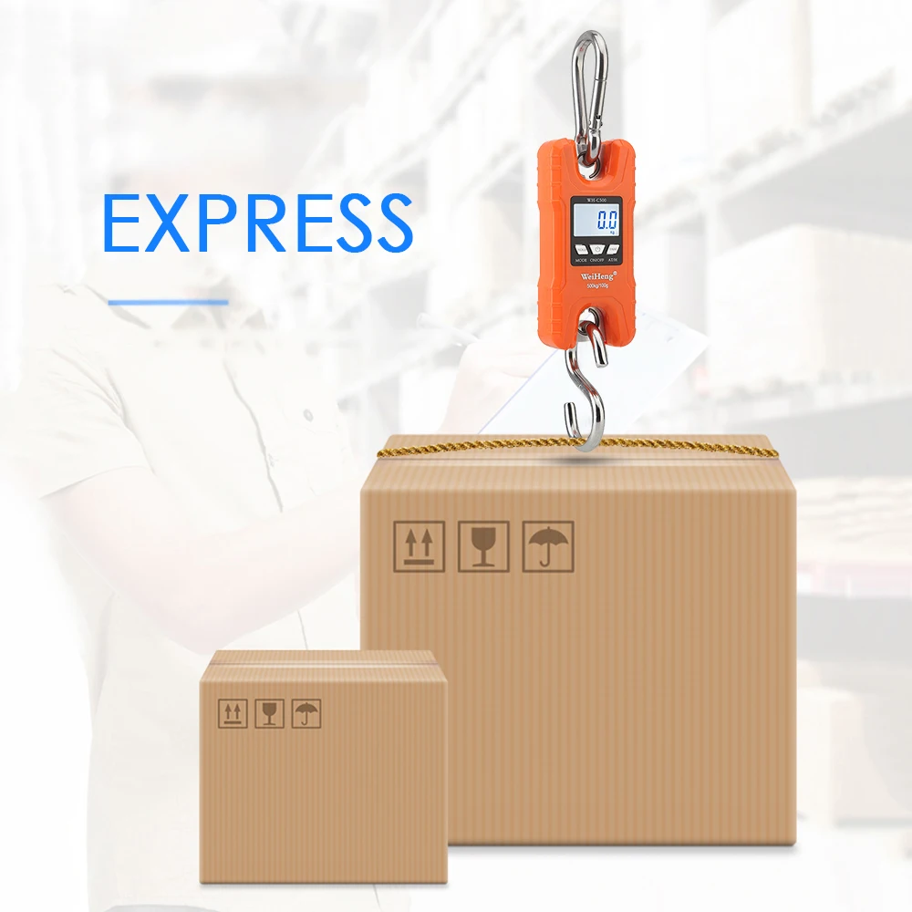 500kg/1102lb Portable Mini Industrial Crane Scale Digital LCD Electronic Scales Heavy Duty Hanging kitchen Weight Hook Scales