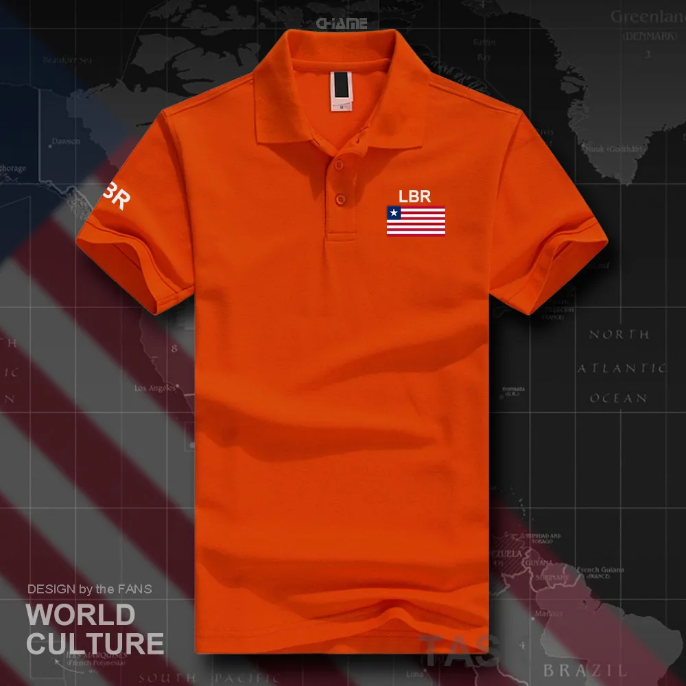 Liberia Liberian polo рубашки для мужчин с коротким рукавом белые бренды принтом страны 2017