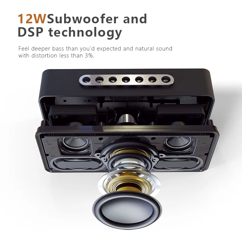 DOSS SoundBox XL Портативный беспроводной Bluetooth динамик двойной драйвер 3D стерео смелый Бас Сабвуфер музыка объемный поддержка TF AUX USB