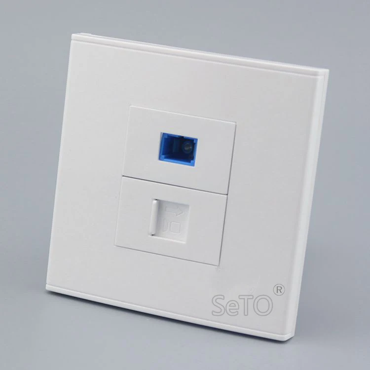 SeTo 86 Тип оптический SC + RJ45 Cat6 сетевая Lan Панель розетка настенная пластина Keystone