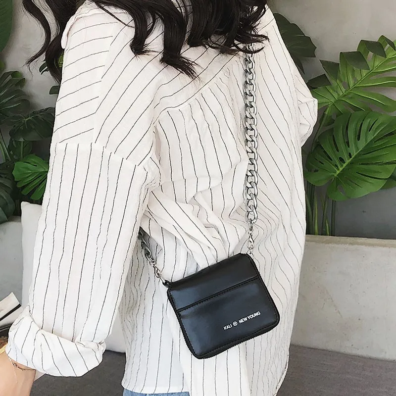 Женская летняя Стильная черная мини-сумка из искусственной кожи с широкой