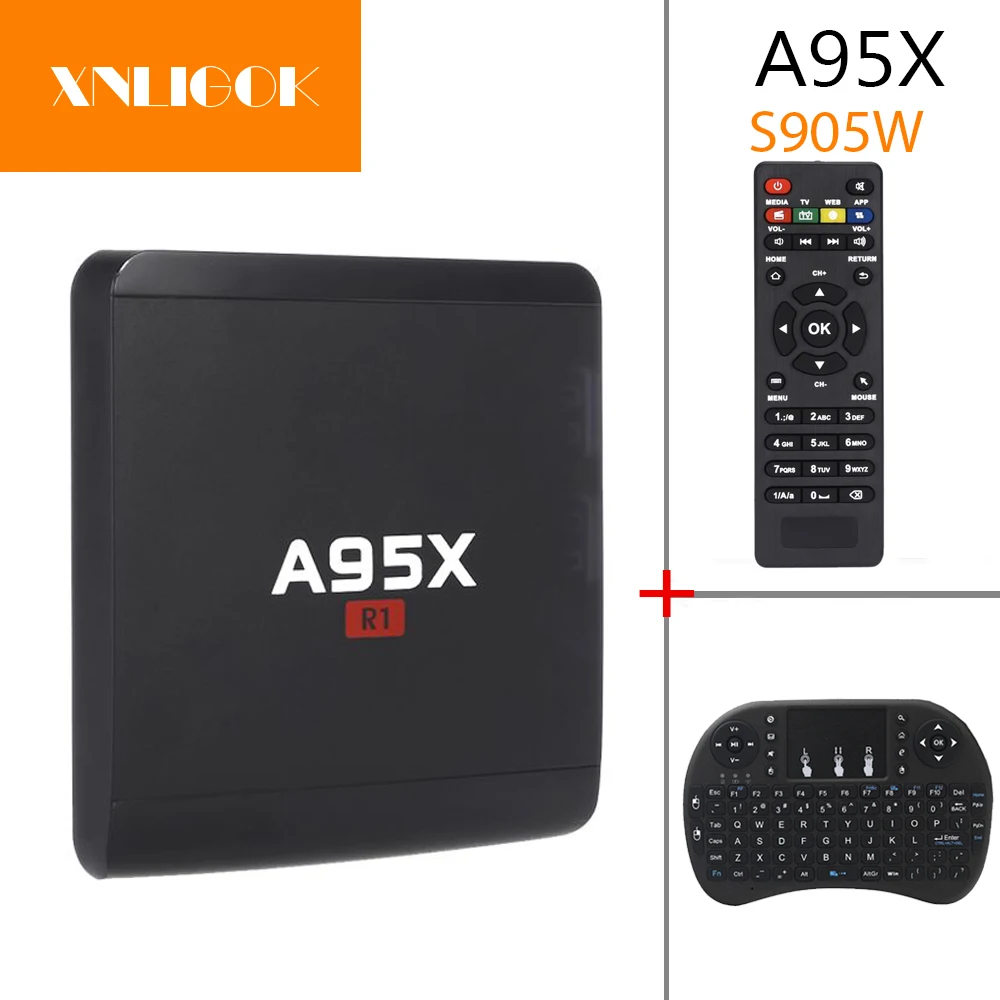 ТВ приставка A95X R1 Android 7 1 четырехъядерный Amlogic S905W ГБ/8 ГБ 2 ГБ/16 Wi Fi 4K x 2K HD 0 H.265|android tv