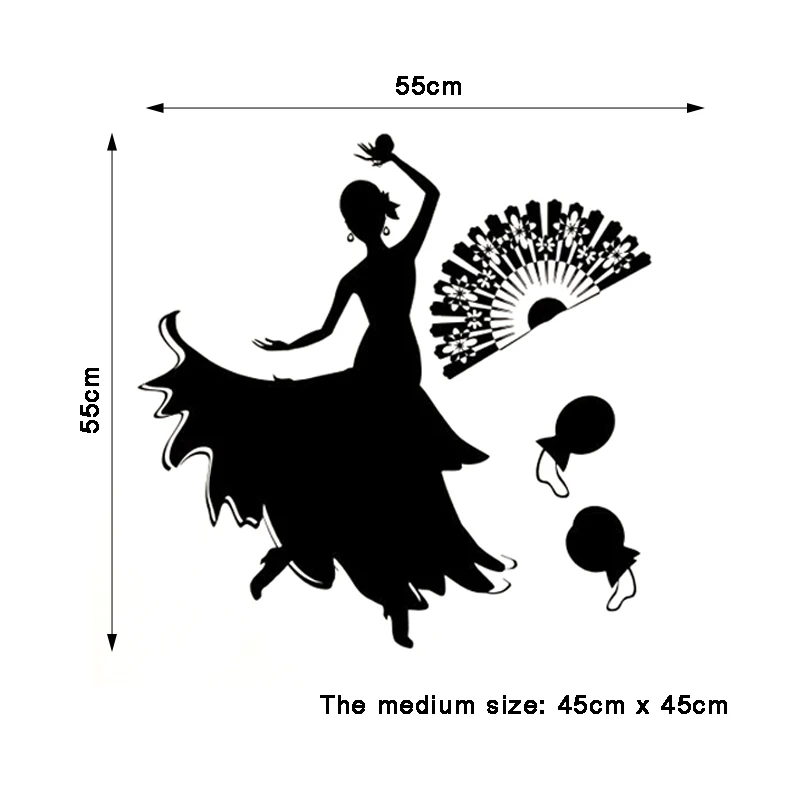 

Vinyl Wall Stickers Spanish Dancer Mural Art Decals Living Room Wall Decor Poster Pattern Wallpaper House Decoration
