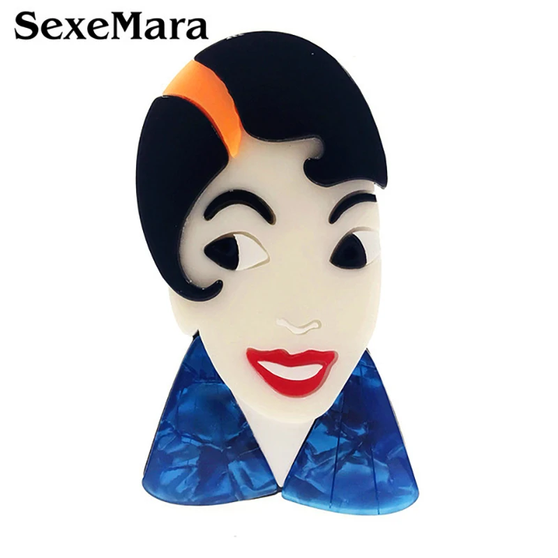 SexeMara/Акриловые большой женский рисунок Броши девушка из смолы брошь на шпильке