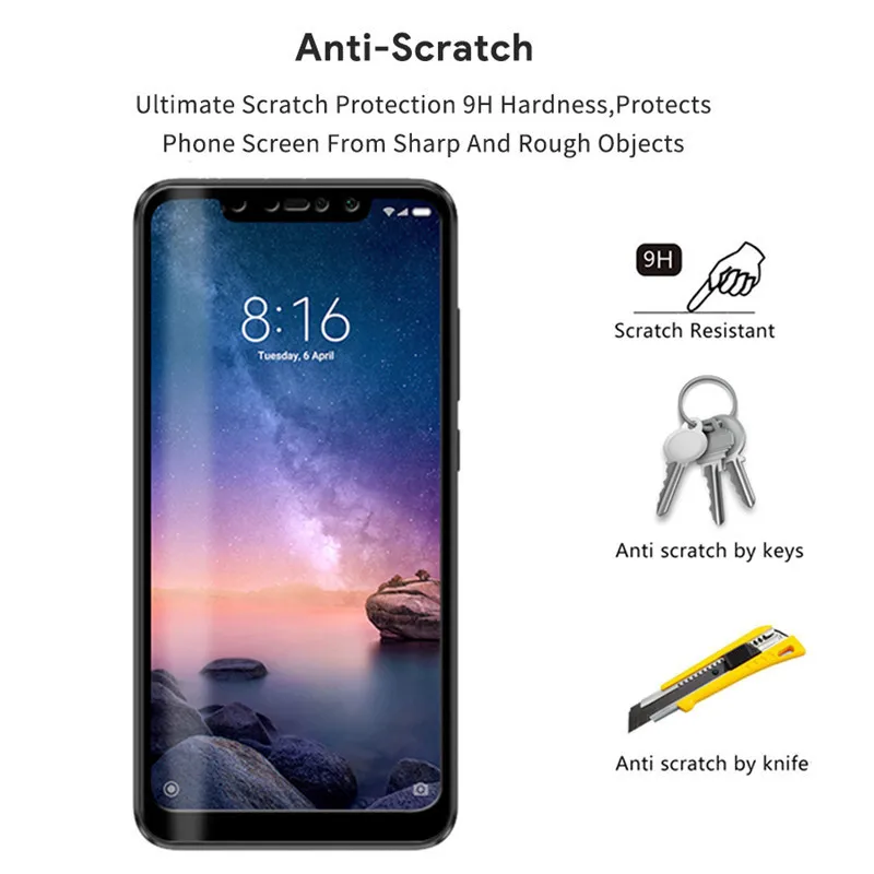 Защитное стекло для Xiaomi Redmi Note 6 Pro Защитная пленка закаленное защиты экрана |