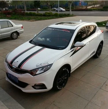 Черно красные наклейки на боковой капот автомобиля индивидуальные