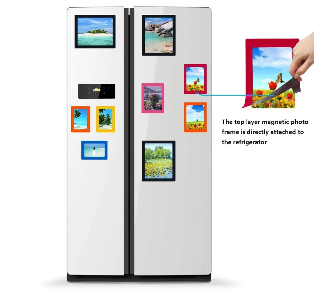 6 шт. разноцветные фоторамки идеи Магнитная белая доска композитная семейная