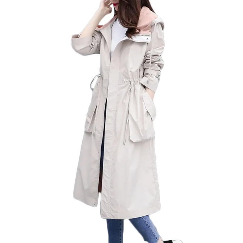 New Spring Autumn Women Trench coat Long Windbreaker Coats Womens Single-breasted Outerwear Korean Casual coats A1147