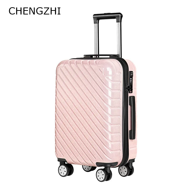 CHENGZHI 2" 24" дюймовый персональный Блестящий багаж для девочек, Спиннер, тележка для женщин, Дорожный чемодан, универсальное колесо