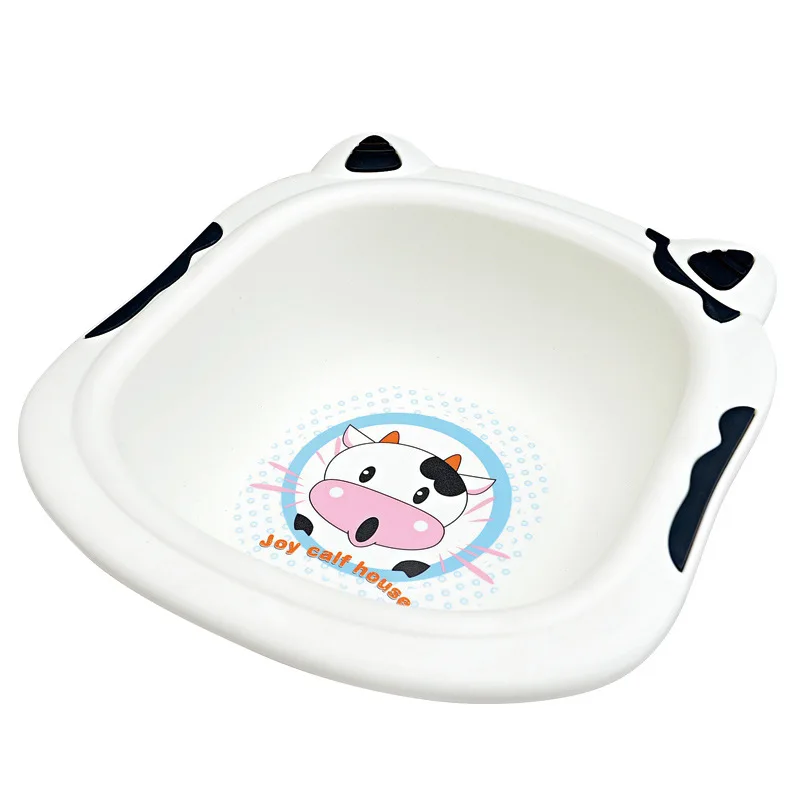 Cute Cartoon Baby Washbasin Newborn Infant Wash Face Foot Ass Bath Tub Children's Cow Washing Bathtub | Мать и ребенок