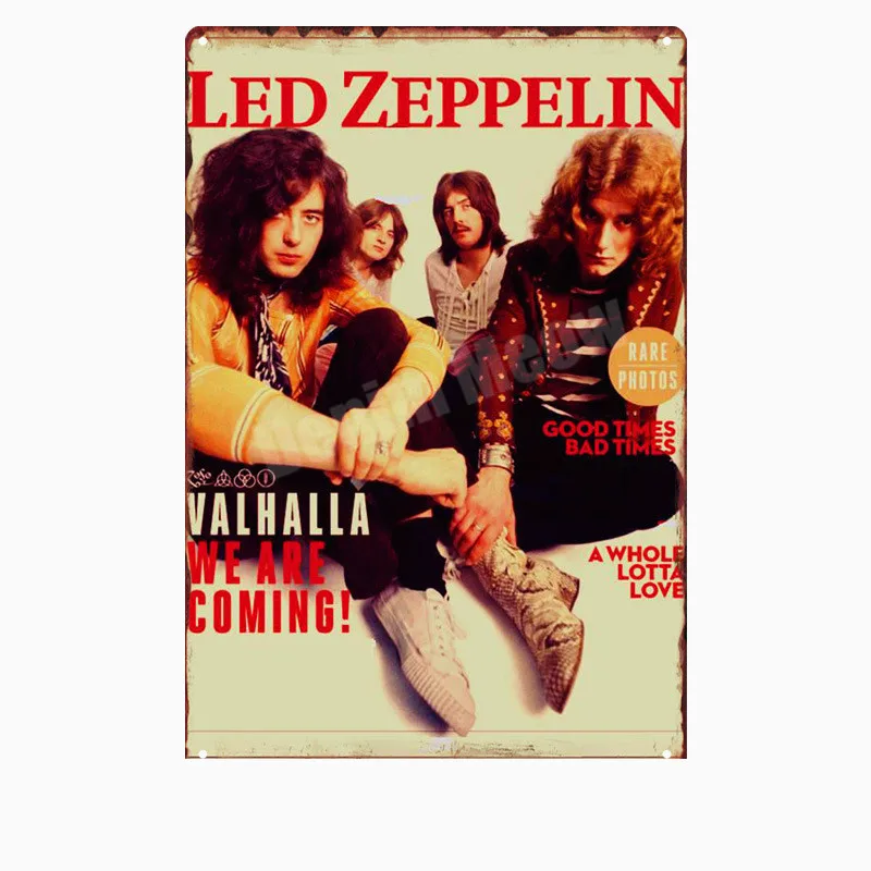 P Led Zeppelin табличка металлические пластины клуб бар кафе концерт Украшение Рок музыка Оловянная вывеска стены Искусство Плакат Винтаж Домашний Декор MN111 - Цвет: P