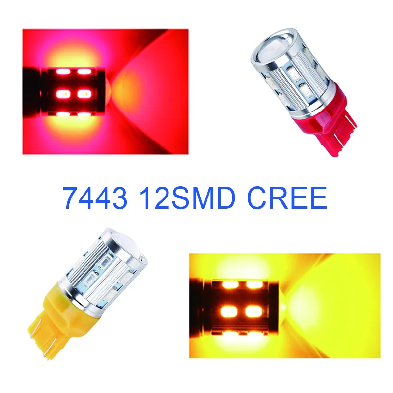 T20 LED W21/5W 7443 светодиодный Белый 12SMD 5730 чип детской лампы заднего хода DRL 12V Авто