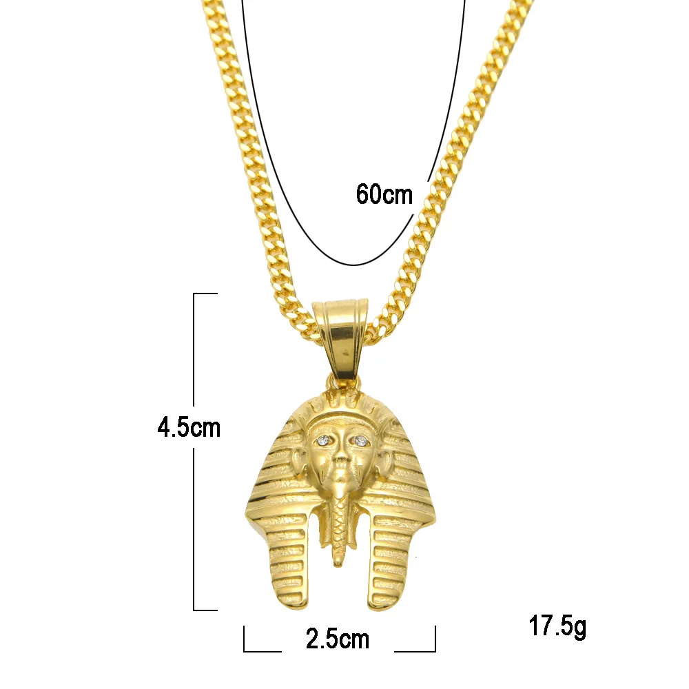 Нержавеющая сталь чистого золота цвет кулон в виде египетского фараона ожерелье модные ожерелья хип хоп мужские ювелирные изделия Прямая поставка