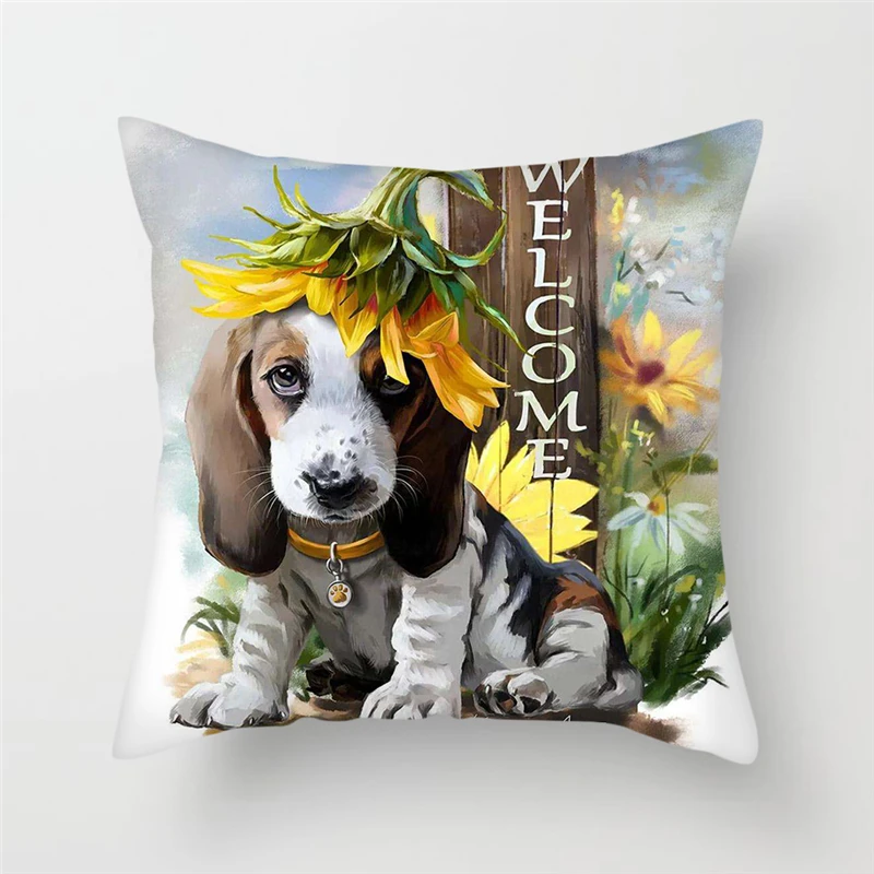 Чехлы для подушек с милыми животными Fuwatacchi чехлы принтом милых собак диванов и