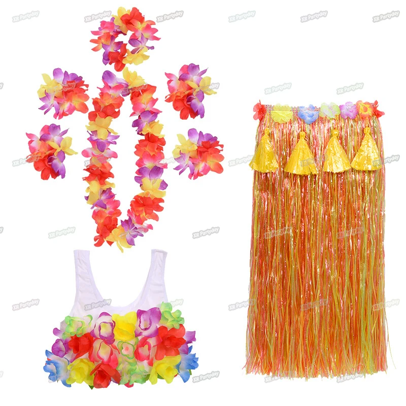 Женская юбка хула из пластиковых волокон 80 см|Праздничные костюмы| |