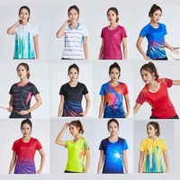 2020 new womens tennis t shirts female quick dry badminton kit girl sportwear clothes yellow table jerseys running shirt