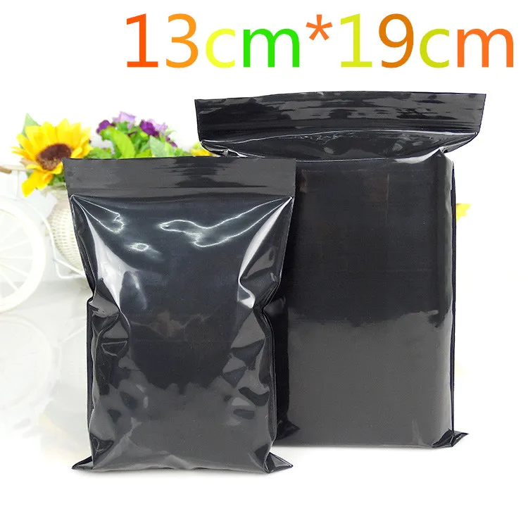 

13*19cm (5.1"*7.5") 100Pcs/Lot Reclosable Zip Lock Black Event Packaging Pack Poly Bag Self Seal Ziplock Plastic Packing Pouch