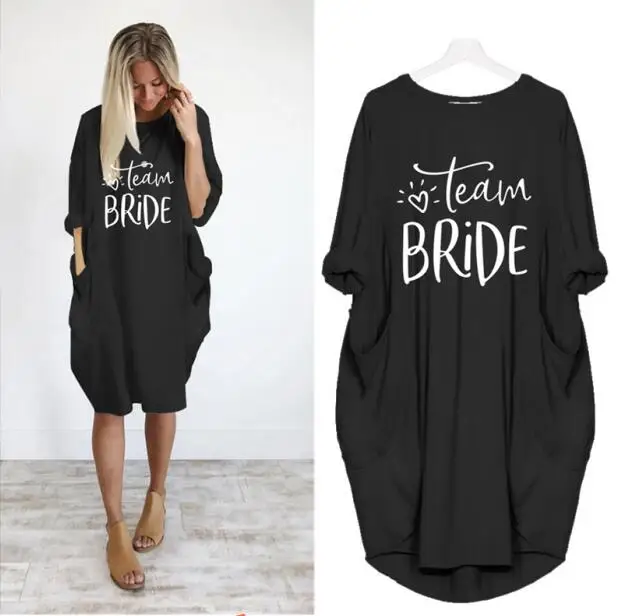 Team Bride Black Модная футболка для командной пары невесты camiseta rosa feminina отряд "невеста" сорняков размера плюс топы с графическим принтом Футболка женская с открытыми плечами - Цвет: Team Bride Black