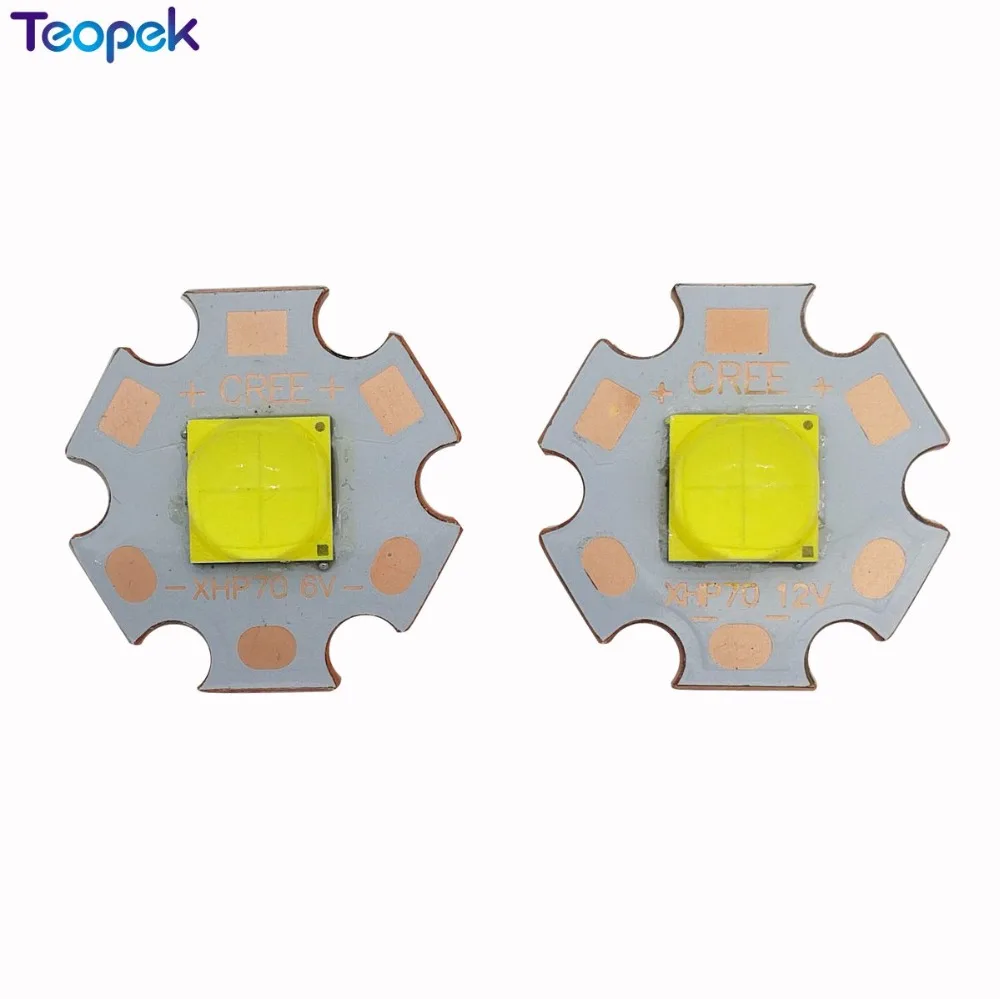 Новейшая Высокая мощность Cree XHP70.2 белый 6500 K/нейтральный белый 5000K светодиодный излучатель с 20 мм/16 мм DTP медь MCPCB