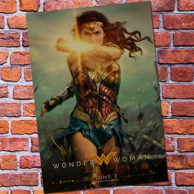 Винтажный бумажный Ретро аниме постер-Wonder Woman DC-poster cudi poster/Винтажный домашний Настенный декор