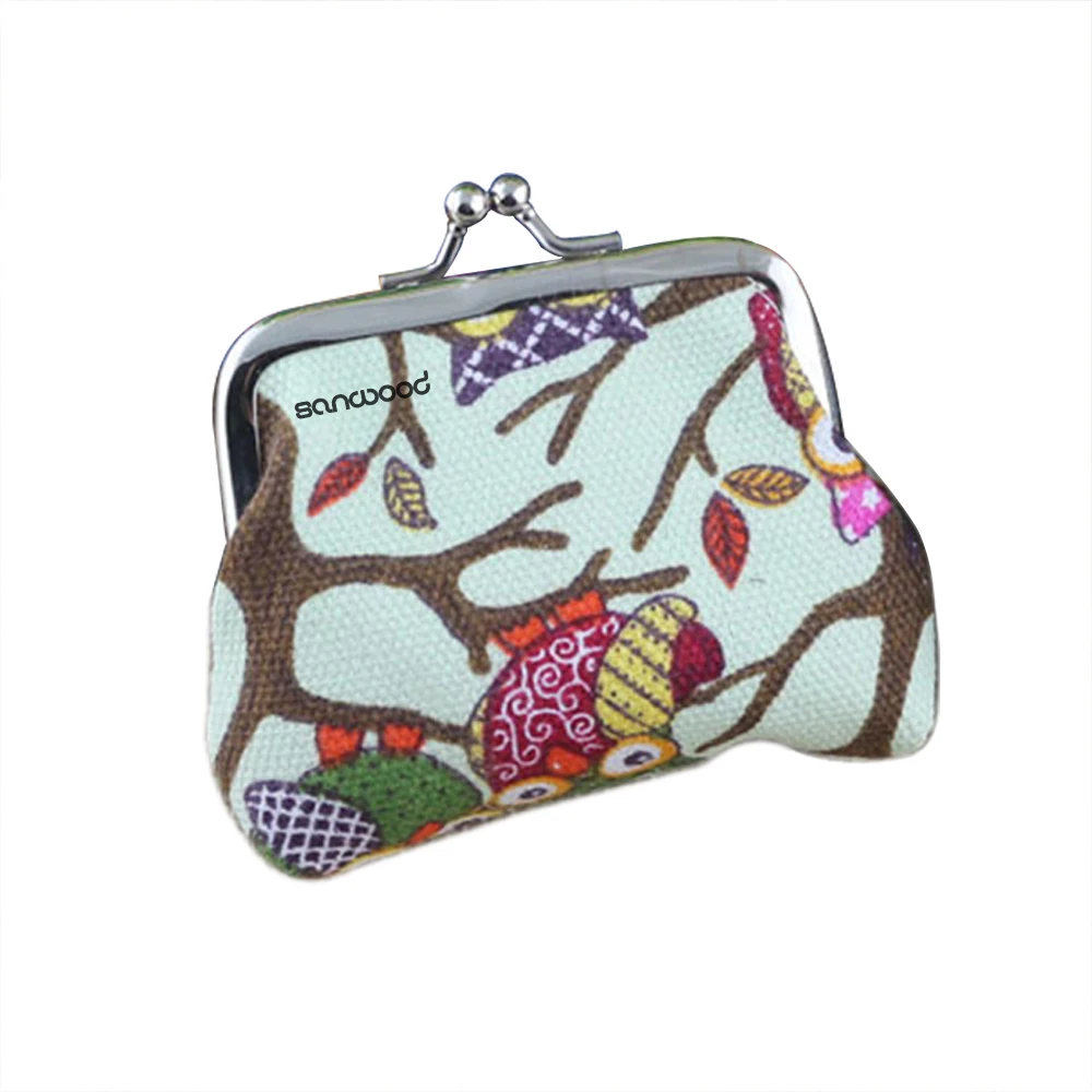 Модный женский милый Многоцветный кошелек для монет с принтом совы бумажники