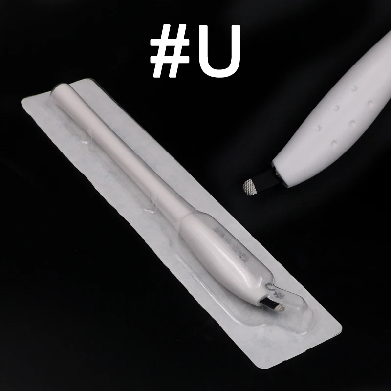 50 Pcs Disposable Microblading Pen With U Shape 18 Needle Eyebrow Blade Manual Microblade Tool 18U in Expiry date/Lot NO | Красота и