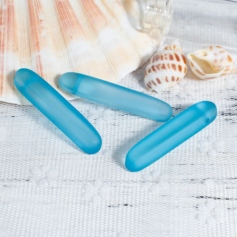 8 сезонов подвески из полимерного морского стекла овальные синие прозрачные