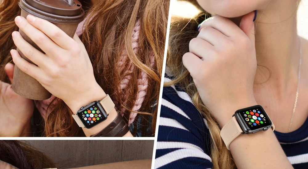 Кожаный ремешок MAIKES из натуральной кожи для Apple Watch, 44 мм, 42 мм, 40 мм, 38 мм, серия 4, 3, 2, 1, iwatch, ремешок для Apple Watch