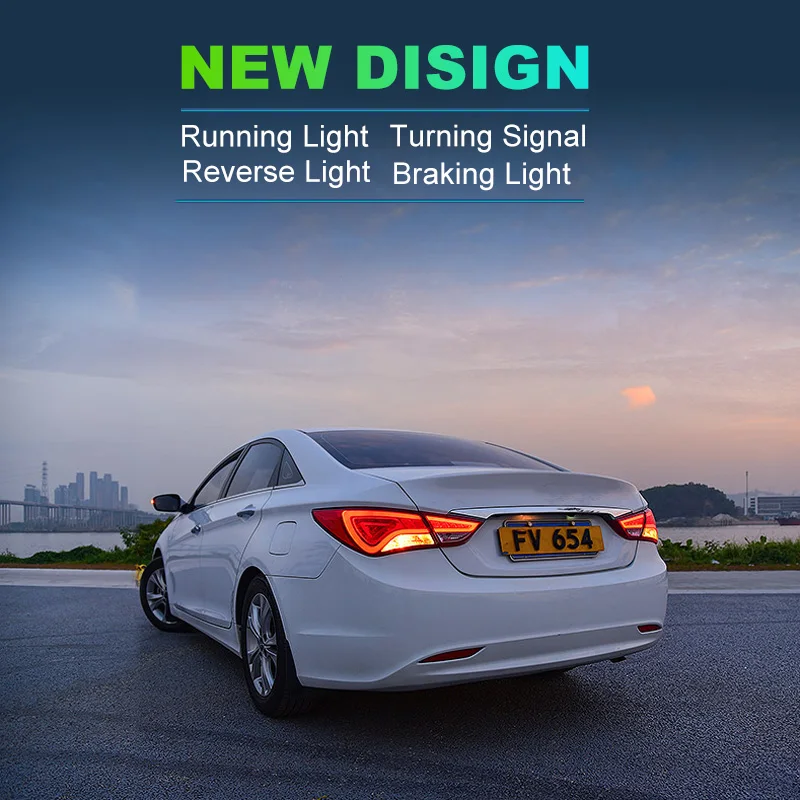 Светодиодный задний фонарь для hyundai Sonata 2011 2012 2013 Красный дымчатый черный светодиодный задний светильник поворотный сигнал и тормозной светильник