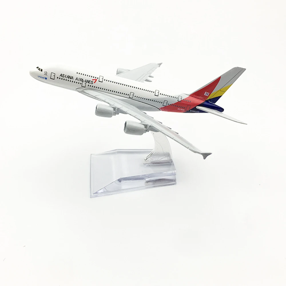 1/400 масштаб самолета Airbus A380 Asiana Airlines 16 см модель из сплава игрушки для детей