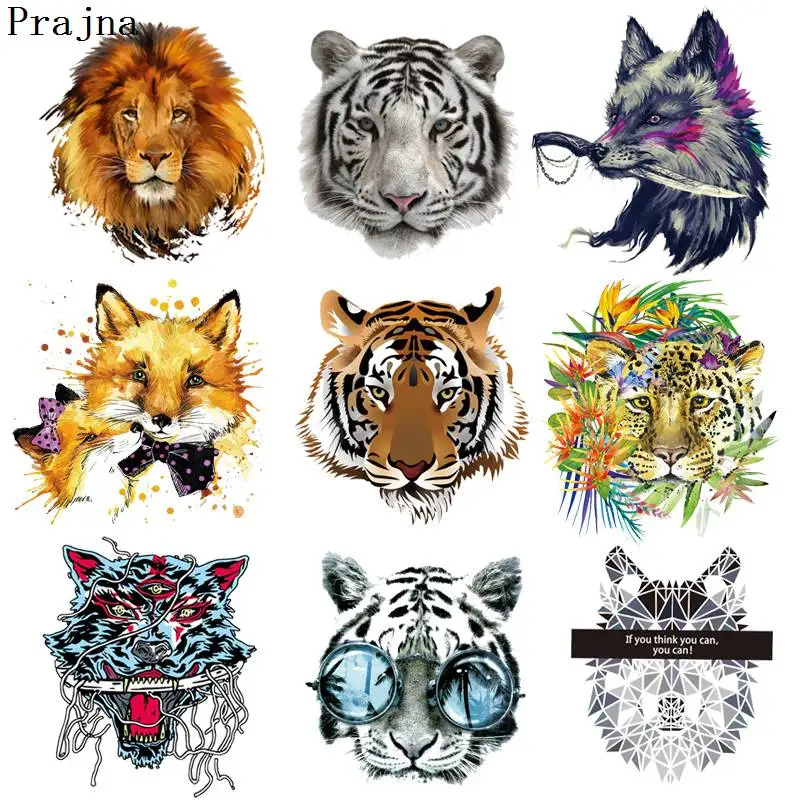 Нашивки Prajna в стиле панк с изображением Льва термоклейкие наклейки нашивки для