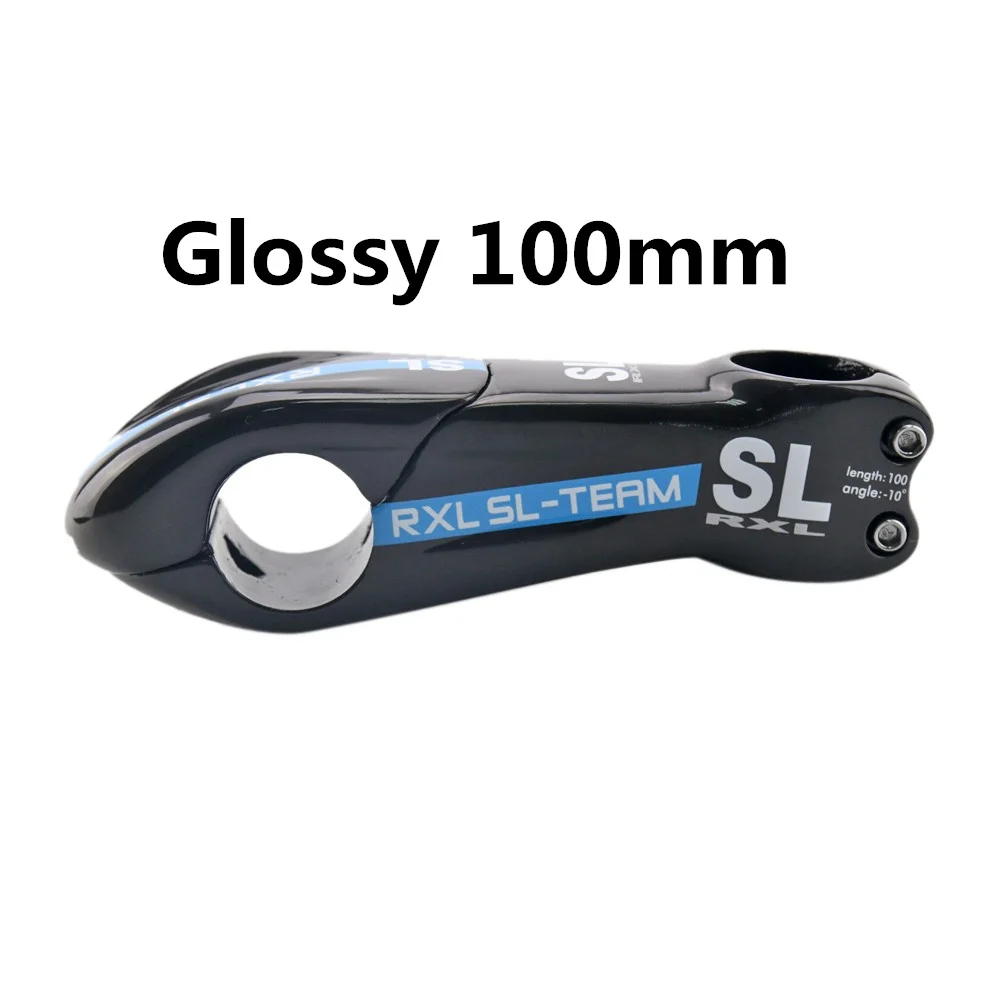 Blue Glossy 100mm Без логотипа вынос руля для горного велосипеда 28,6-31,8 мм карбоновый Дорожный велосипед Велоспорт стволовых углеродное волокно ручки велосипеда руль 10 градусов 90/100/110 мм Mtb - Цвет: Blue Glossy 100mm