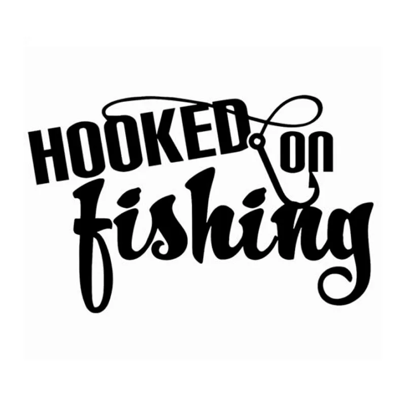 

15.8cm * 9.9cm Fashion Hooked On Fishing Vinyl Car-style Decals Car Window Sticker