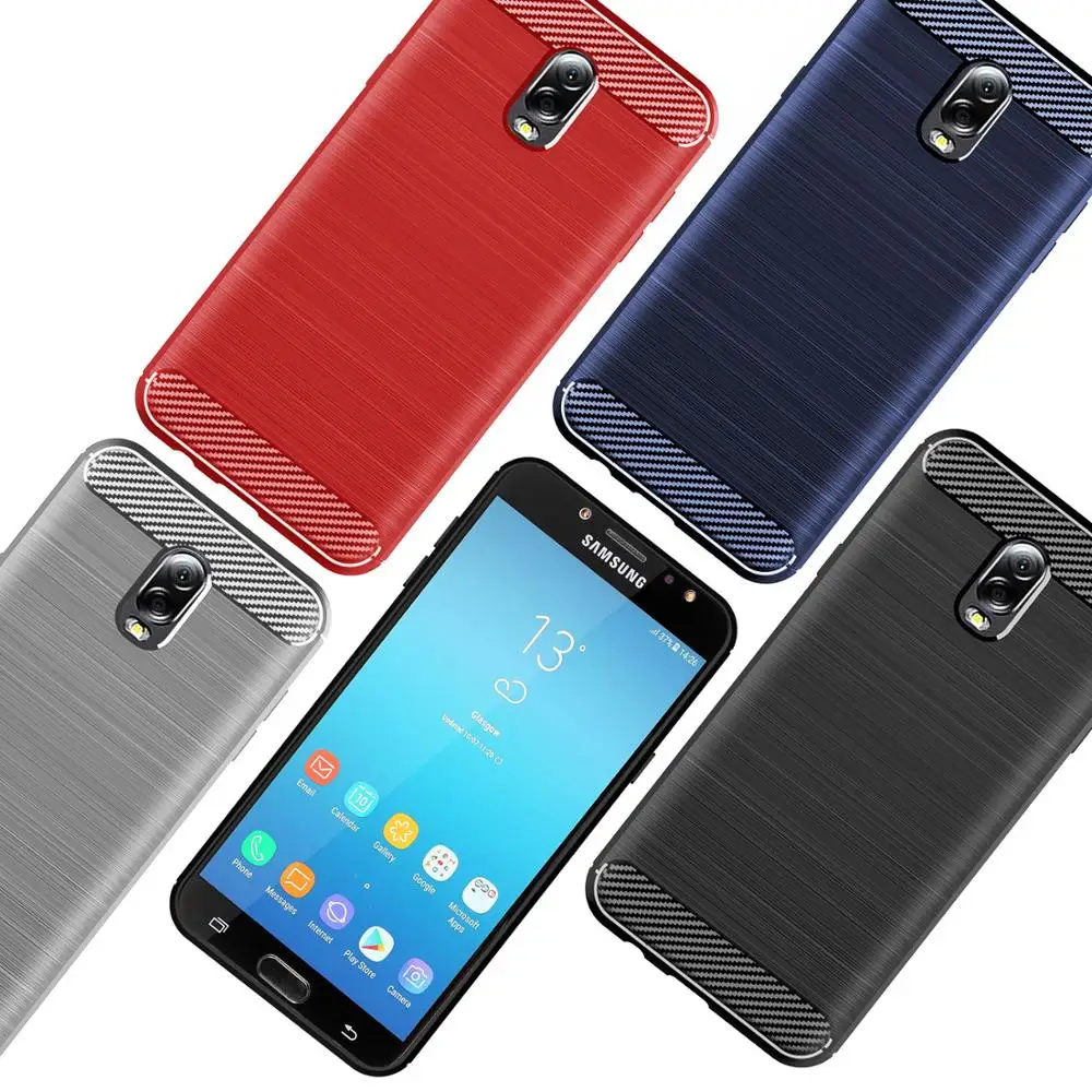 Ultra Thin Cases For samsung Galaxy J8 2018 Duo max Carbon Fiber Cover J7 2017 perx plus pro star top V 2nd gen |