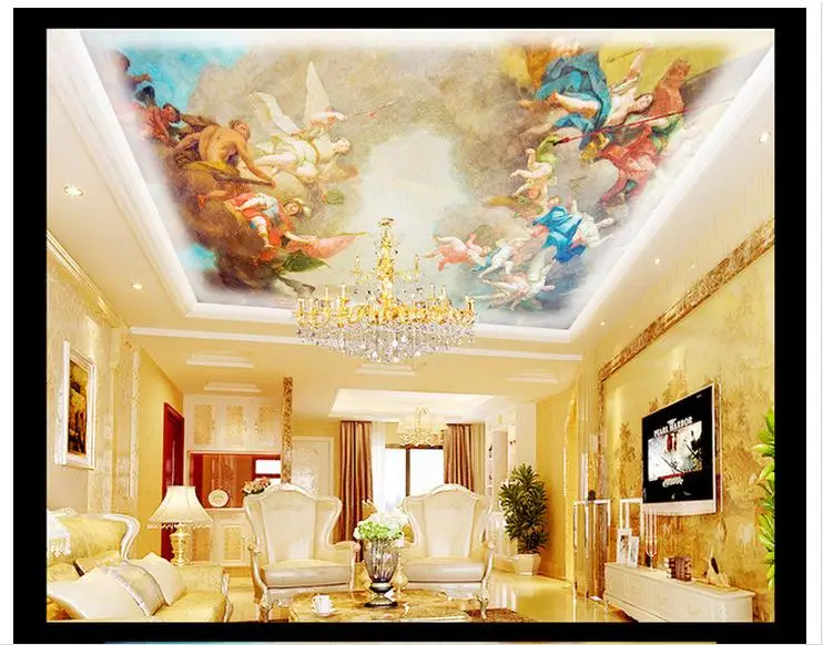 Индивидуальные 3d фотообои потолочные обои фрески небесный пейзаж живопись Зенит