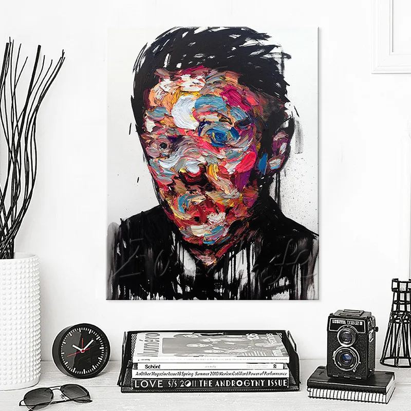 Ручная роспись Francoise Nielly палитра нож мужской портрет лицо картина маслом