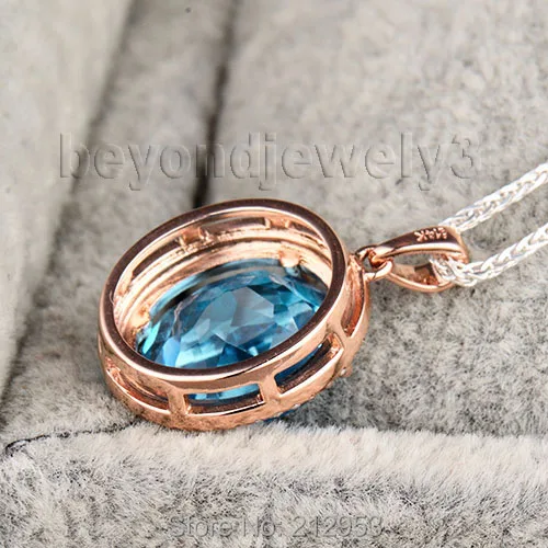Новый Винтажный Овальный Кулон из розового золота 14Kt 10х12 мм с натуральным темным
