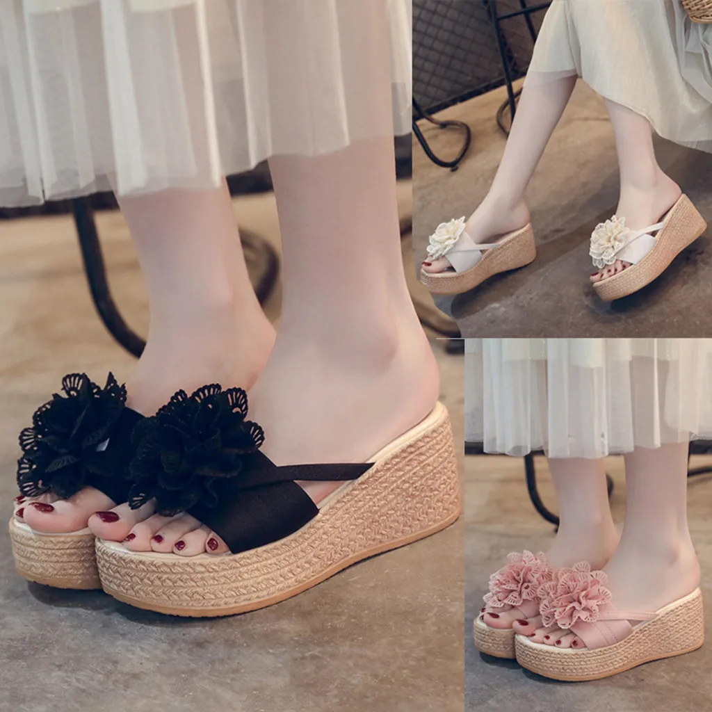 Женские босоножки Новинка Модные женские летние обувь на танкетке с круглым