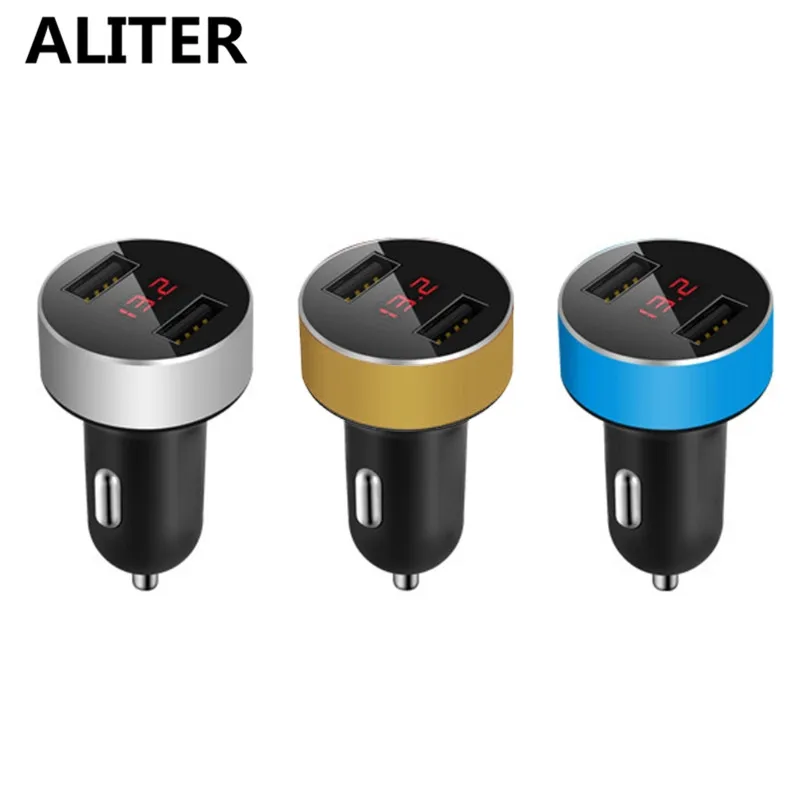 Автомобильное зарядное устройство ALITER для телефона с двумя USB-портами и красным