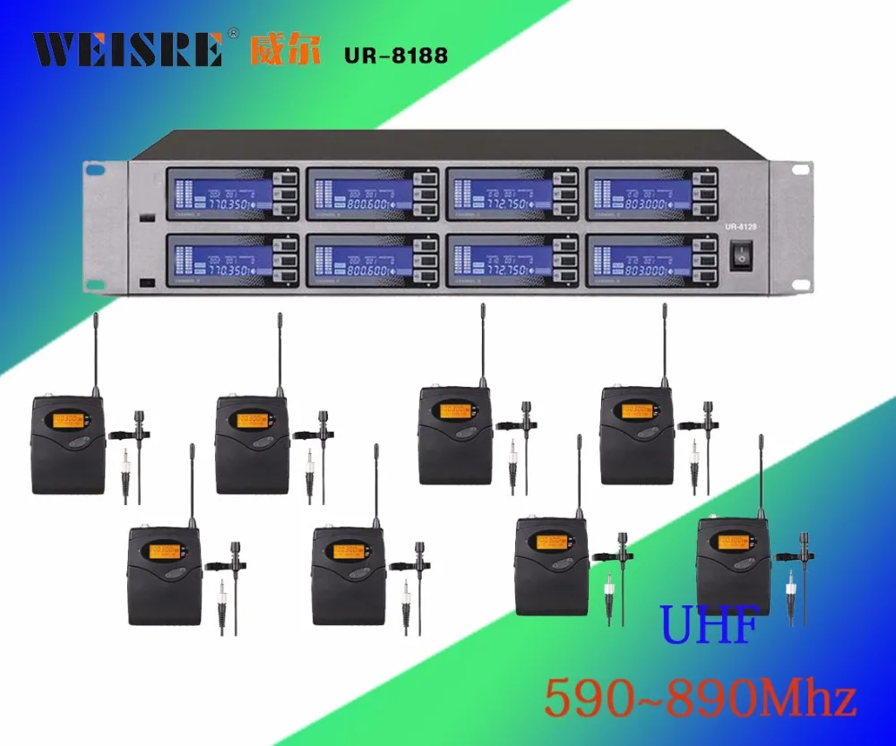 UR 8188 профессиональный микрофон 8 каналов UHF петличный сценический